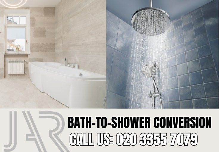 Bath to Shower Conversion by Kingstonuponthames Bathroom Fitters